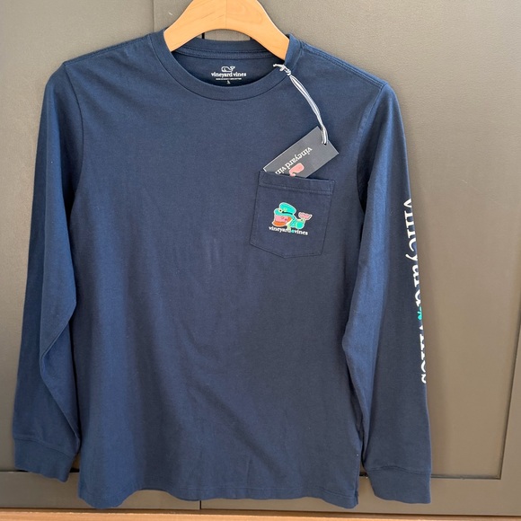 Vineyard Vines | Kiss Me I’m Irish Navy Long Sleeve Tee | L | St. Patrick’s Day - Picture 3 of 7